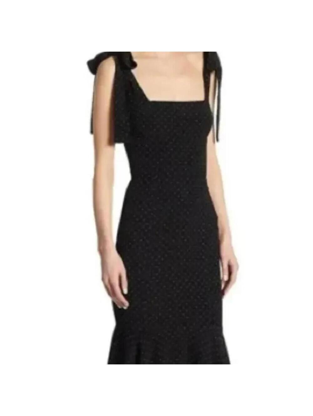 Alexis Black Square-Neck Mini Dress with Tie Shoulders